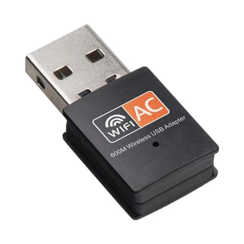 USB WiFi Adapter, 2.4 GHz, 5GHz Dual Band 600Mbps Mini Brezžična Omrežna Kartica za Notebook Laptop PC Namizje
