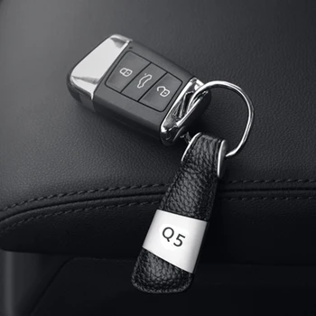 Usnje Avto Ključ Obroč Keychain obesek za ključe, Za Audi A3 8P 8V 8L A4 B6 B7 B8 B5 A6 C5 C6 A5 TT V5 V7 V3 A7 S3 S4 S6 S7 S line Quattro