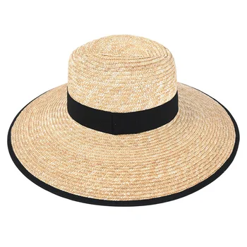USPOP 2020 Nov poletni klobuki ženske široko roba sonca klobuki naravnih pšenične slame klobuki rimmed jazz krono sonce klobuki slame