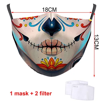 Usta Tiskanje 3D Obraz, Maske za Dihanje Stroj Odraslih PM2.5 Oglje, Filter Papir Udobno Dustproof Moda Mehko Maske
