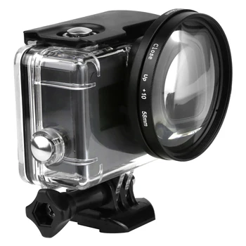 USTRELIL 58mm Povečava Blizu objektiv za Makro Objektiv za Gopro Hero 7 6 5 Black Original Nepremočljiva Lupine Go Pro 6 5 7 dodatna Oprema