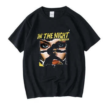 V Noči Na Weeknd 90. Letnik Unisex Black Tshirt Moški Majica s kratkimi rokavi O-vratu Priložnostne Grafični T Srajce Bombaž Tshirt Ženske Tees Vrhovi