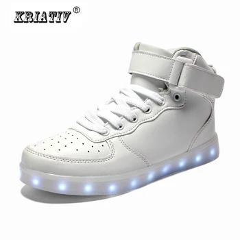 Velikosti od 25 do 44 let KRIATIV Usb led čevlji Svetlobna Superge športni Led Copate otroci Luči Gor čevlji LED superge žareče