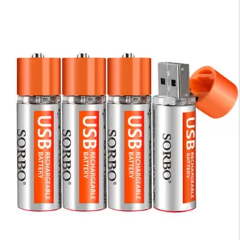 Vroče Prodaje 5PCS SORBO 1,5 V 1200mAh USB Polnilne 1 Uro in Hitro Polnjenje AA Li-po Baterija