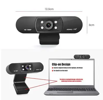 Webcam 1080P HDWeb Kamera z Vgrajeno HD Mikrofon USB Priključite v Web Cam Široki Video