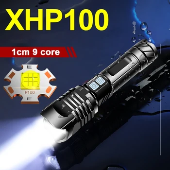 XHP 100 High power led Svetilka, polnilne 18650 26650 baterije USB svetilka visoke svetilnosti super močna svetilka bliskavico