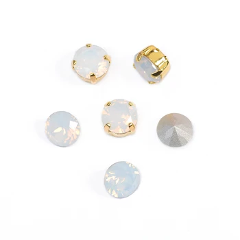 YANRUO 1357 White Opal Briljantno Cut Šivanje Kamni Pointback Strass Kristalno Obrti Opal Okrasnih Diamond Rokav Za Obleko