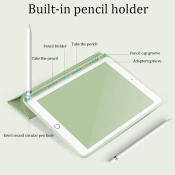 Za iPad 2019 Mini 5 10.2 Zraka 3 10.5 2018 9.7 6. Gen Smart Primeru, če Imetnik svinčnik za iPad 2020 Pro 11 Zrak 4 10.9 Kritje Funda