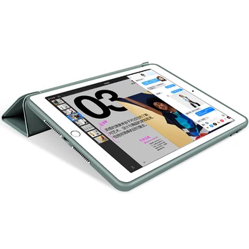 Za iPad 7. 10.2-inch 2019 Smart Primeru Funda PU Mehki Silikonski Pokrov Zaščitni Lupini Magnet Wake Capa Coque A2197 A2198 A2200