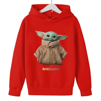 Zimski otroški pulover s kapuco Novega Otroka Yoda Mandalor Pozimi Zgosti Toplo Majica za Otroke Oblačila Dekleta Fantje Bombaž Puloverju