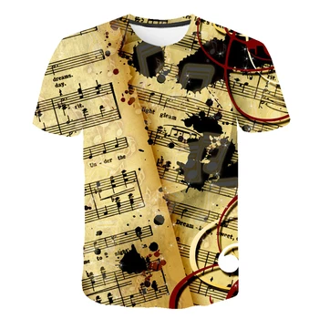 Zlati violinski ključ Z Izhajajo Glasba Ugotavlja Natisnjeni Tshirts Ljubezen Zmaga fantje dekleta Rock Glasbe Priljubljena Majica s kratkimi rokavi otroci po Meri 2020 nova