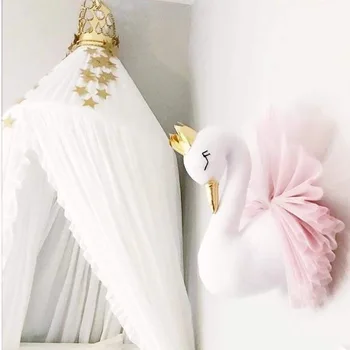 Zlato Krono Swan Steni Visi Dekoracijo Flamingo Balet til Lutka Swan Plišaste Igrače Živali Glavo Stenski Dekor Otroška Soba Darilo