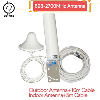 ZQTMAX Signal Booster antena za tri zasedbe repetitor 4g lte ojačevalnik 2g 3g vmesnik dcs 3g gsm repetitorja 900 1800 2100 mhz +kabel