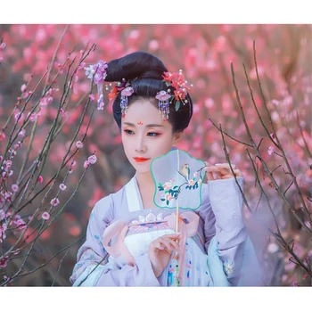 Ženska Kitajske Tradicionalne Plesne Kostume Elegantna Vila Uspešnosti Hanfu Vezenje Orientalski Tang Stari Fotografiji Obleko