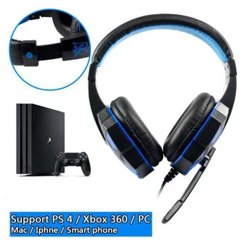 Žično Gaming Slušalke Slušalke Prostorski Zvok, Globok Bas Stereo Za Xbox Eno PS4 Stikalo & PC 3,5 mm Priključek LED Slušalke