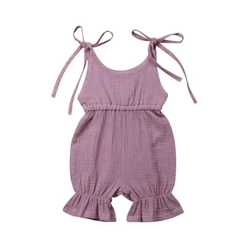 0-4Years Srčkan Novorojenčka Otroci Baby Dekle Poletje Trdna Romper Jumpsuit Obleko Sunsuit