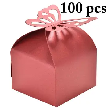 100 KOZARCEV Candy Bag Embalaža Polje Ustvarjalne Metulj Poroko bonboniera Poročno Darilo Metulj Pearl Papir Stranka Dobave nedelja