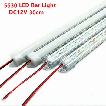 10PCS/LED Bar Luči DC12V 5630 LED Toga Trakov 30 cm LED Cev z U Aluminija Lupine + PC Pokrov