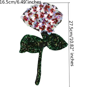 10pieces Velike Noge Sequins Rose Cvetje Obliži Motiv Aplicirano DIY Craft Oblačila Obleka Okrašena Šivalni Pribor TH1063