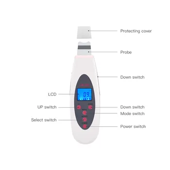 110V-240V za ponovno Polnjenje Ultrazvočno Obraz Kožo Scruber Obraza Čistilo za Čiščenje LCD-Zaslon Blackhead Odstranjevanje Por, Peeling Massager