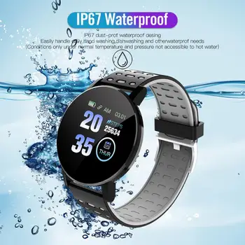 119 Plus Bluetooth Smart Watch Moških Krvni Tlak Nepremočljiva Šport Krog Smartwatch Ženske Gledajo Tracker Za Android IOS