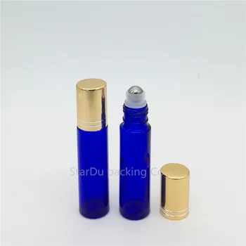 12pcs/10 ml veliko modro roll na stekleničke parfuma, 10cc modra eterično olje rollon steklenice, majhni stekleni valj posodo