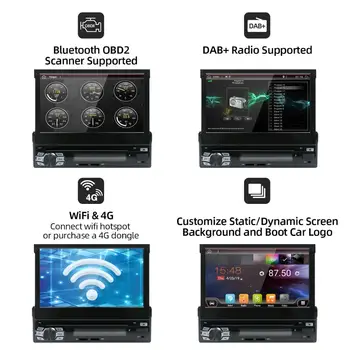 1din android 10.0 Avto Avdio, DVD Predvajalnik+Radio+GPS Navigacija+Autoradio volan-kolo gps navigacija radio magnetofon wifi