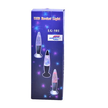 1PCS 3D Raketa Multi Barva Spreminja, Lava Svetilka RGB LED Glitter Noč Luči Božič