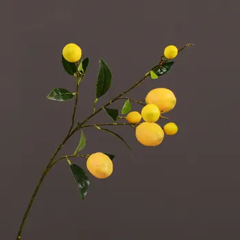 1pcs Simulacije Zelena Rastlina, Umetno Sadje Cvet Rumene Simulacije Limonin Sadje, Drevo, Veja Za Domačo Mizo Diy Dekoracijo