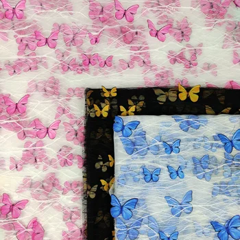 1Y 2020 Nove Vroče prodaje 11 barv 3d metulj vezenje očesa tkanine, čipke Mehko DIY tančico krilo modne tkanine X0615