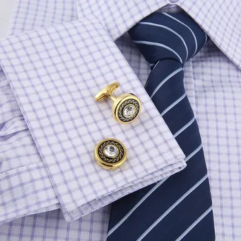 2019 nov prihod francoske krog zlate zapestnice-povezave luksuzni top visoke kakovosti očarljivo hlačnice gumbi za moški t-shirt