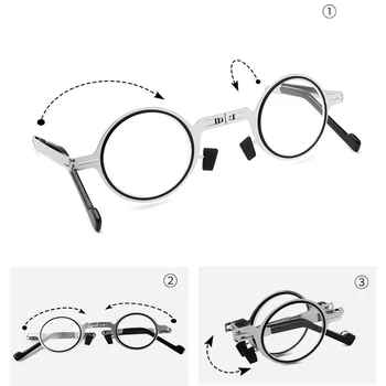 2020 Nov Prenosni Ultra-tanek Obravnavi Očala za Moške Zložljiva Anti Blue-ray Obravnavi Očala za Ženske Oči, Okrogel Okvir