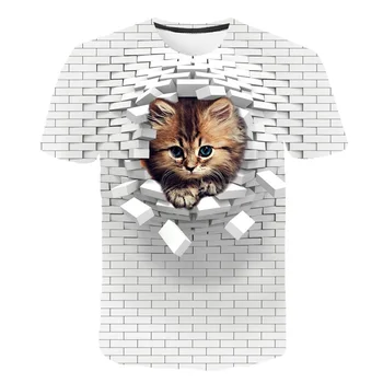 2020 nove moške 3D mačka steno tiskanje priložnostne Harajuku tee T-shirt poletje kratka sleeved O-vratu kakovosti majica s kratkimi rokavi boys očesa, oblačila za