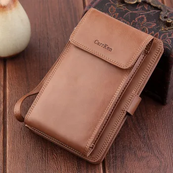 2020 Novih moških sklopka denarnice moda človek zadrgo telefon torbico vintage Večfunkcijsko kartico sim moška denarnica z kovanca pocket