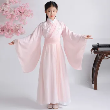 2020 Roza Hanfu Obleko Dekleta Tradicionalne Ljudske Plesne Kostum Pravljice Klasični Ples Fazi Obleko Otrok Princesa Obleko DNV14188