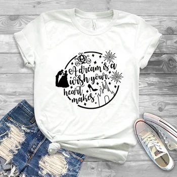 2020 Ženske Sanje Je Želim Vam Srce Naredi Majica Pravljica Zgleduje Grafični T-shirt Smešno Ponudbo Srajce Srčkan Ulzzang Vrhovi
