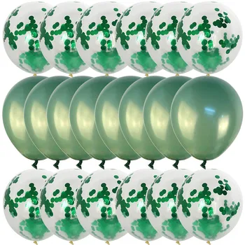 20pcs Kovinski Chrome Bean ink green ballon Konfeti balon Jungle Safari Stranka Divji Rojstni Dekoracijo Baby Tuš