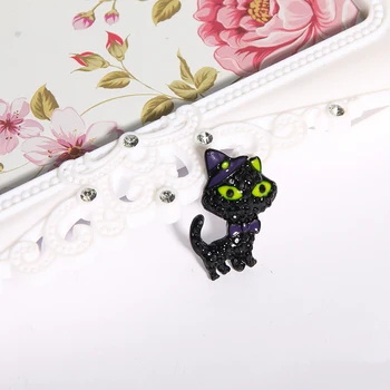 22*27 mm nosorogovo Halloween black cat gumb za DIY obrti vabilo Accessorie 10PCS/lot(BTN-5648)