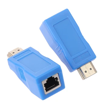 2Pcs HDMI je združljiv Extender Za RJ45 Nad Cat 5E 6 Omrežje Ethernet 4K Adapter HD 1080P