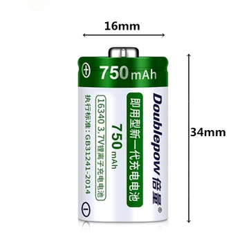 2pcs/veliko Izvirnih 3,7 V 750mAh CR123A baterija za ponovno polnjenje 16340 litij-ionska akumulatorska litijeva baterija