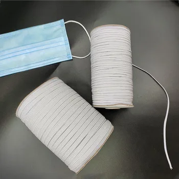 3 mm/6 mm elastik za DIY Šivanje Elastična Vrvica Vrv Belo Elastično gumico Elastična Masko DIY Oblačila Dodatki