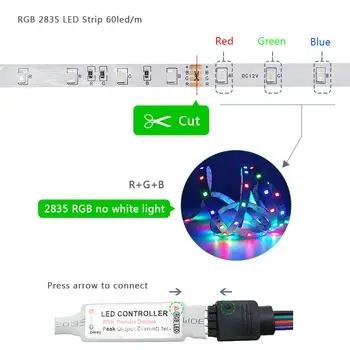 30 m RGB LED Trak Svetlobe 2835 5m 10m Ni Vodotesen led trak diod trak LED luči Svetilka Krmilnik NAPAJALNIK 220V DC 12V adapter set