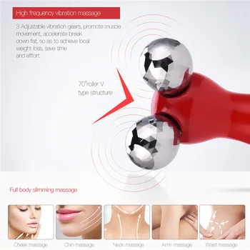 3D Face Lift Roller Massager Električni Mikro Trenutno Vibracije V Hujšanje Obraza Lifting Učvrstitev Gubam Odstranitev Kože Lepoto Orodje