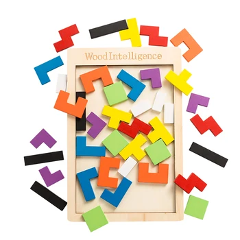 3D Lesene Uganke Jigsaw Odbor Igrače Tangram Možganov Teaser Otroci Igrače Puzzle Igra Tetris Izobraževalne Otroške Igrače Lesa Darila