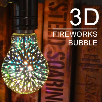 3D Ognjemet Dekorativni E27 40 LED Žarnica Edison Božično Drevo Stranka Lučka A60 G80 G95 G125 ST64 Festivala Vzdušje Svetlobe