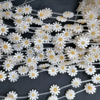 5 Kos 10/12 mm Naravnih Cvet biserovine Lupina Kroglice Za Izdelavo DIY Ogrlica Nakit Daisy Cvet Lupina Kroglice Moda