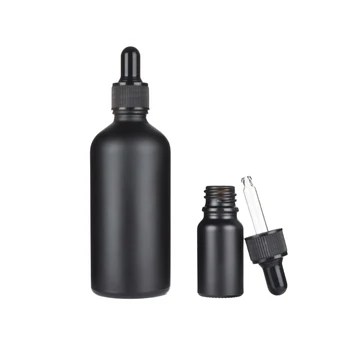 5ml-100 ml eteričnega Olja Stekleno Kapalko Steklenico Kozmetični Bistvo Aromaterapija ContainerPackag s črno plastično antitheft pokrov