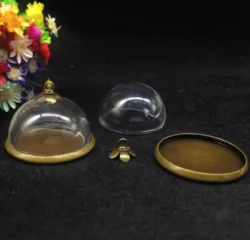 5pcs 25 mm pol stekleno kupolo, klasična znanja kroglice cap stekla svetu mehurček ogrlica stekla tehtnica obesek stekla, ki želijo steklenico kritje