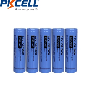 5Pcs PKCELL PIS 18650 3,7 v Polnilna Litij-ionska Baterija Litij baterije 18650 3350mAh Ravno Vrhu NI Pcm Za Svetilko