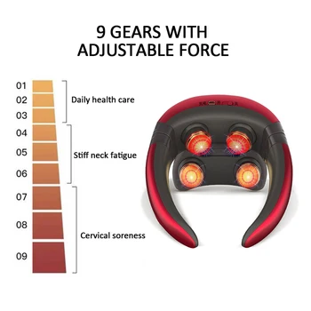 6 Načini 4D Električni Vratu Massager Magnetnih Impulzov Nazaj Nadzor Moči Daleč Infrardeče Ogrevanje Lajšanje Bolečin Zdravstvena Nega Vratu Sprostitev